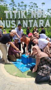 TITIK NOL: Penada untuk titik awal pembangunan IKN. Foto: Agus Wis